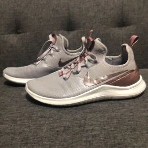 Nike free training rose gold shoes
